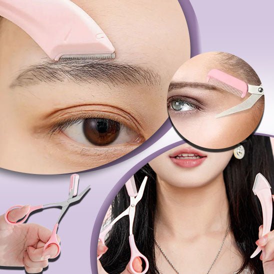 Ciseau à peigne pour sourcils en acier inoxydable - Lune de beauté