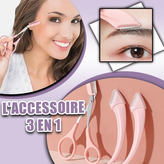 Ciseau à peigne pour sourcils en acier inoxydable - Lune de beauté