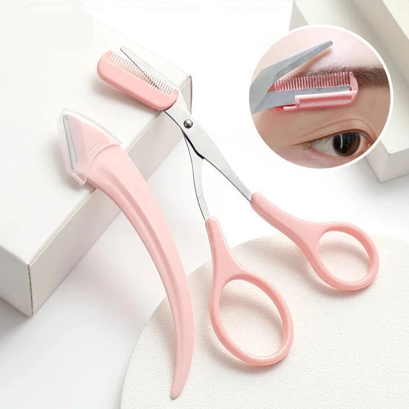 Ciseau à peigne pour sourcils en acier inoxydable - Lune de beauté